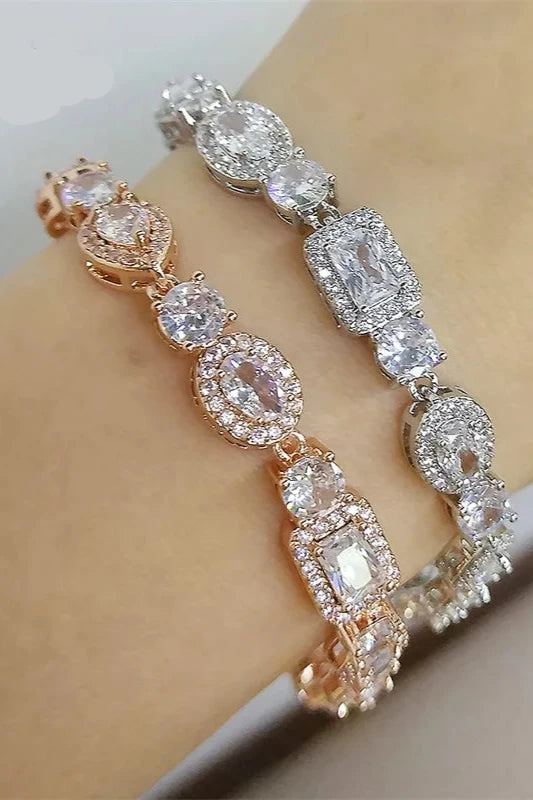 Luxuriöses Rechteck-Zirkonia Armband