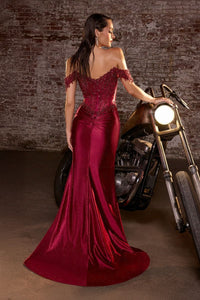 Etta – Abendkleid Glitzer Satin Corsage Beinschlitz