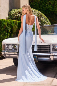 Tabitha – Abendkleid Glitzer Corsage mit Beinschlitz