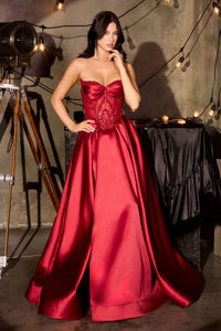Kera – Abendkleid A-Linie Mikado Corsage Glitzer