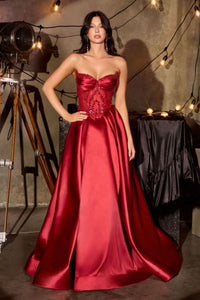 Kera – Abendkleid A-Linie Mikado Corsage Glitzer
