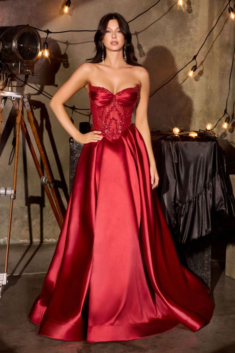 Kera – Abendkleid A-Linie Mikado Corsage Glitzer