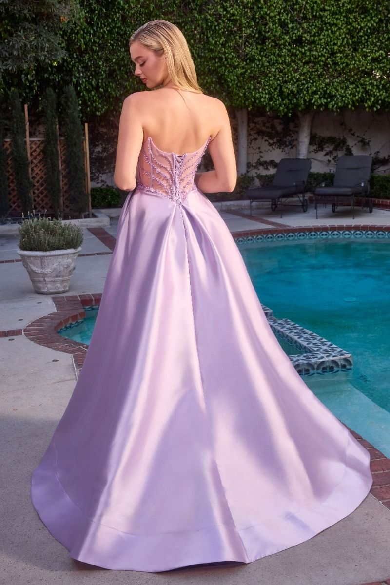 Kera – Abendkleid A-Linie Mikado Corsage Glitzer