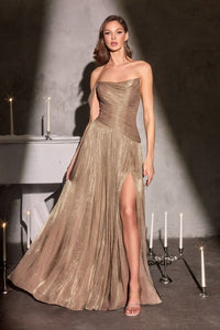 Zala – Abendkleid One-Shoulder Chiffon A-Linie Beinschlitz