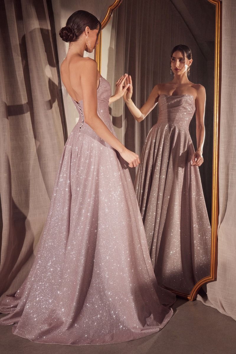 Edisa - Abendkleid Glitzer Elegant Corsage