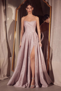 Edisa - Abendkleid Glitzer Elegant Corsage