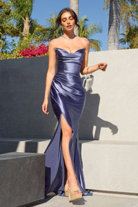 Duska – Abendkleid Satin, Elegant und Figurbetont