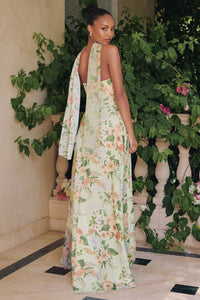 Thea – Abendkleid Chiffon Blumen A-Linie Corsage